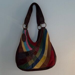 Vintage Y2K Pelle Studio by Wilsons Leather Patchwork Hobo / Shoulder Bag NWOT